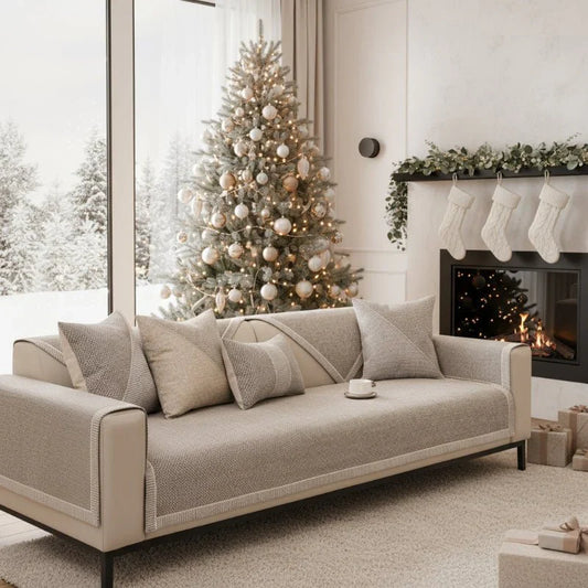 Katoenen Linnen Sofa Overworp Antislip