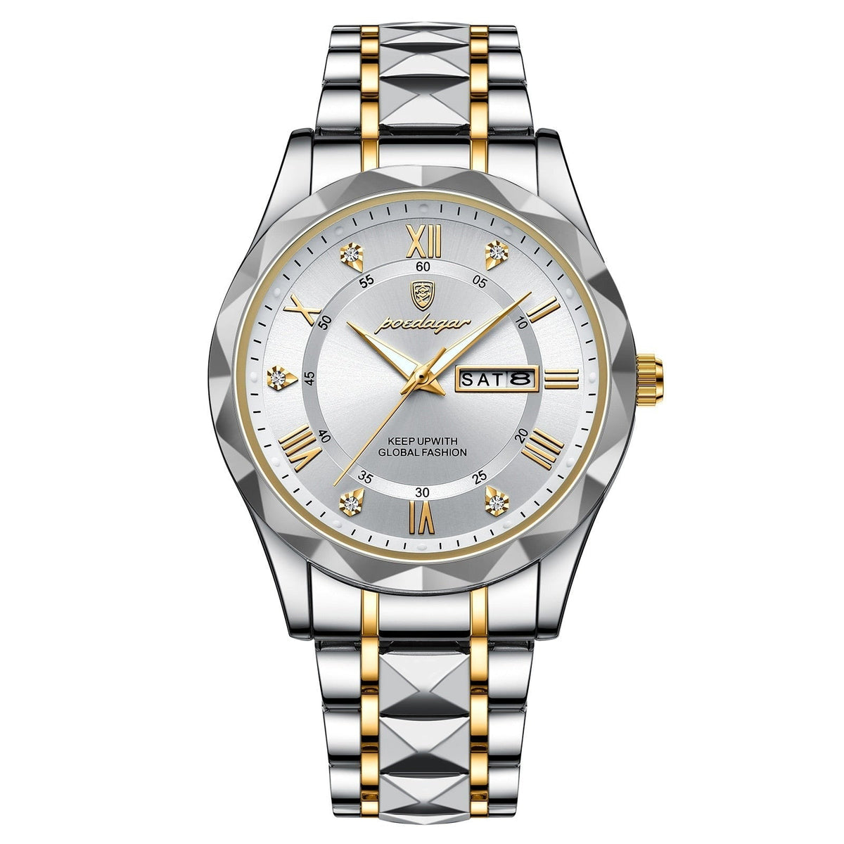 Lichtgevend roestvrijstalen herenhorloge