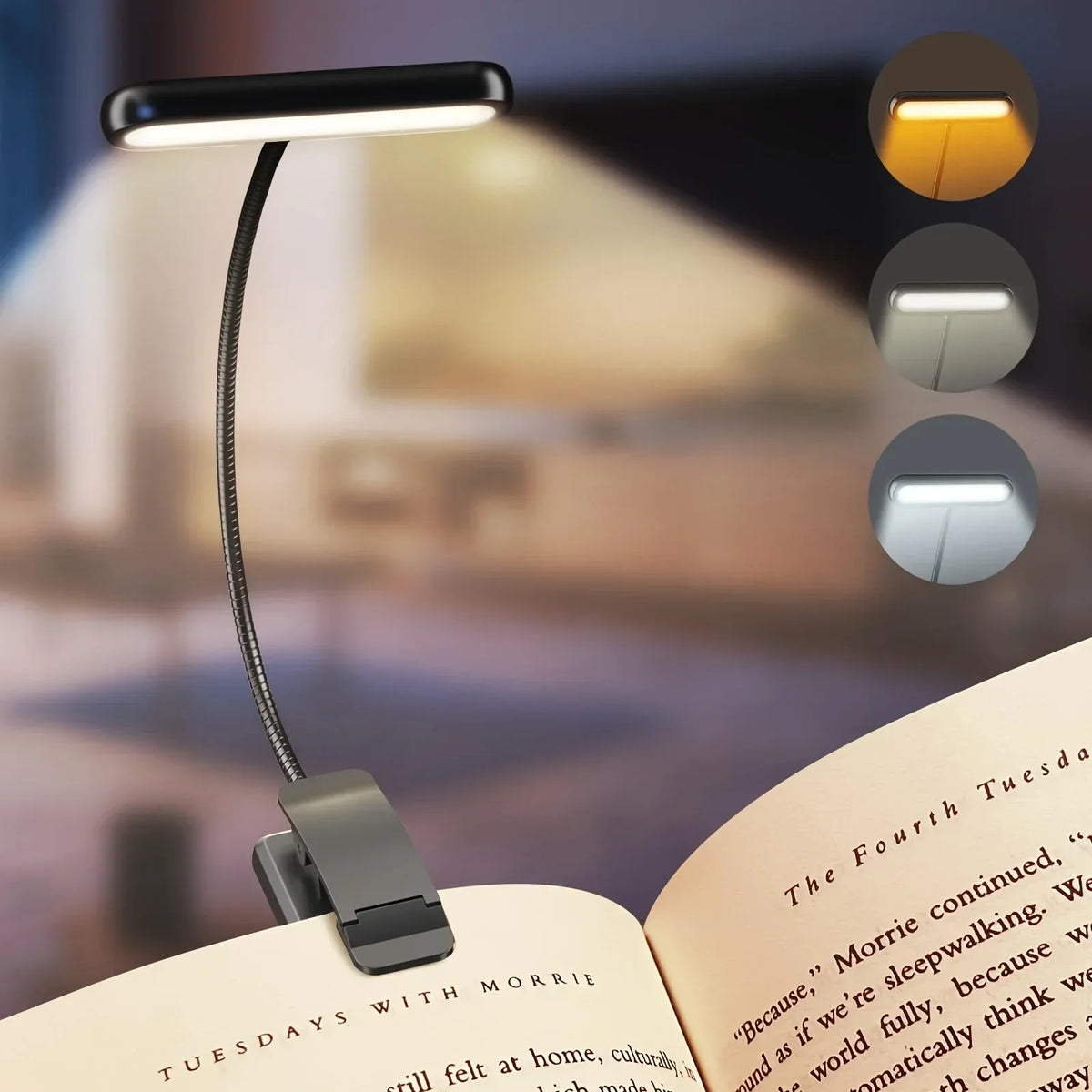 Draagbare LED-leeslamp met Clip