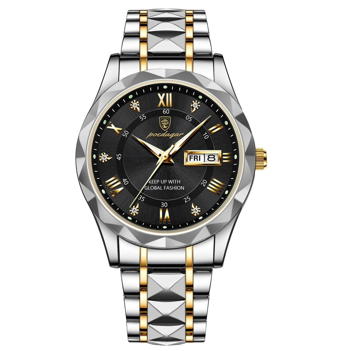 Lichtgevend roestvrijstalen herenhorloge