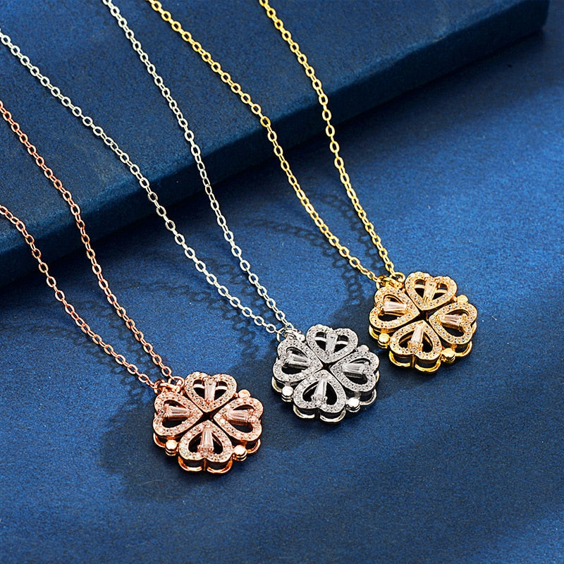LuxeLiefde magnetische hartvormige klaver ketting