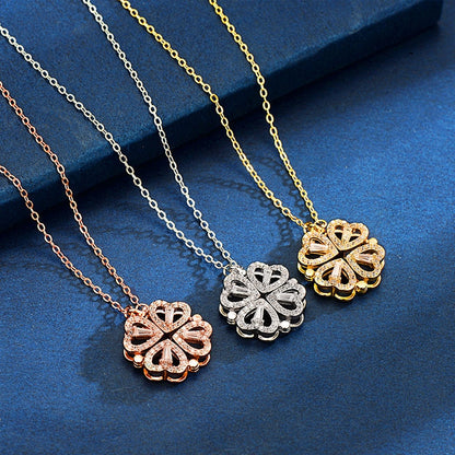 LuxeLiefde magnetische hartvormige klaver ketting