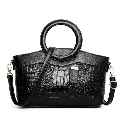 Vintage leren handtas met schouderriem