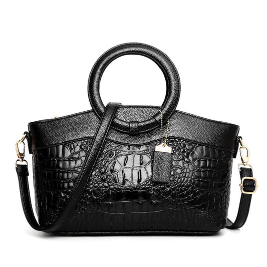 Vintage leren handtas met schouderriem