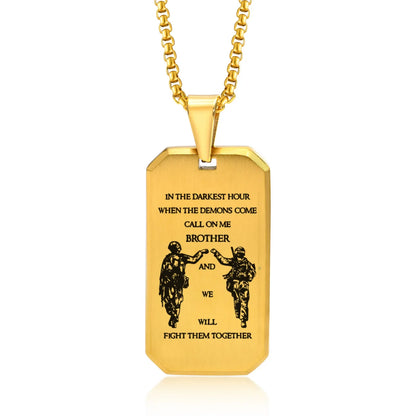 BrotherBond gepersonaliseerde dog tag halsketting