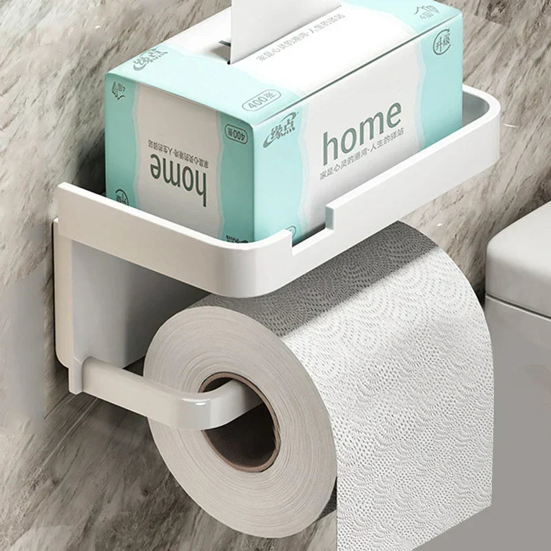 Modern toiletrolhouder met planchet