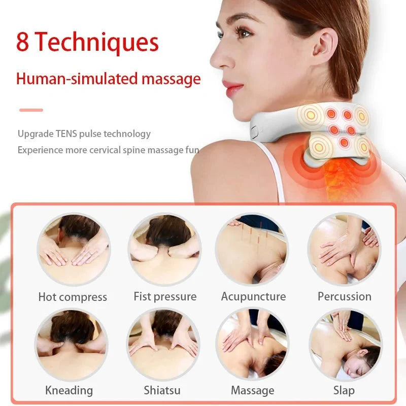 NECKVIBE slimme vibratie- en warmtenekmassageapparaat