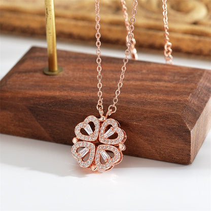 LuxeLiefde magnetische hartvormige klaver ketting