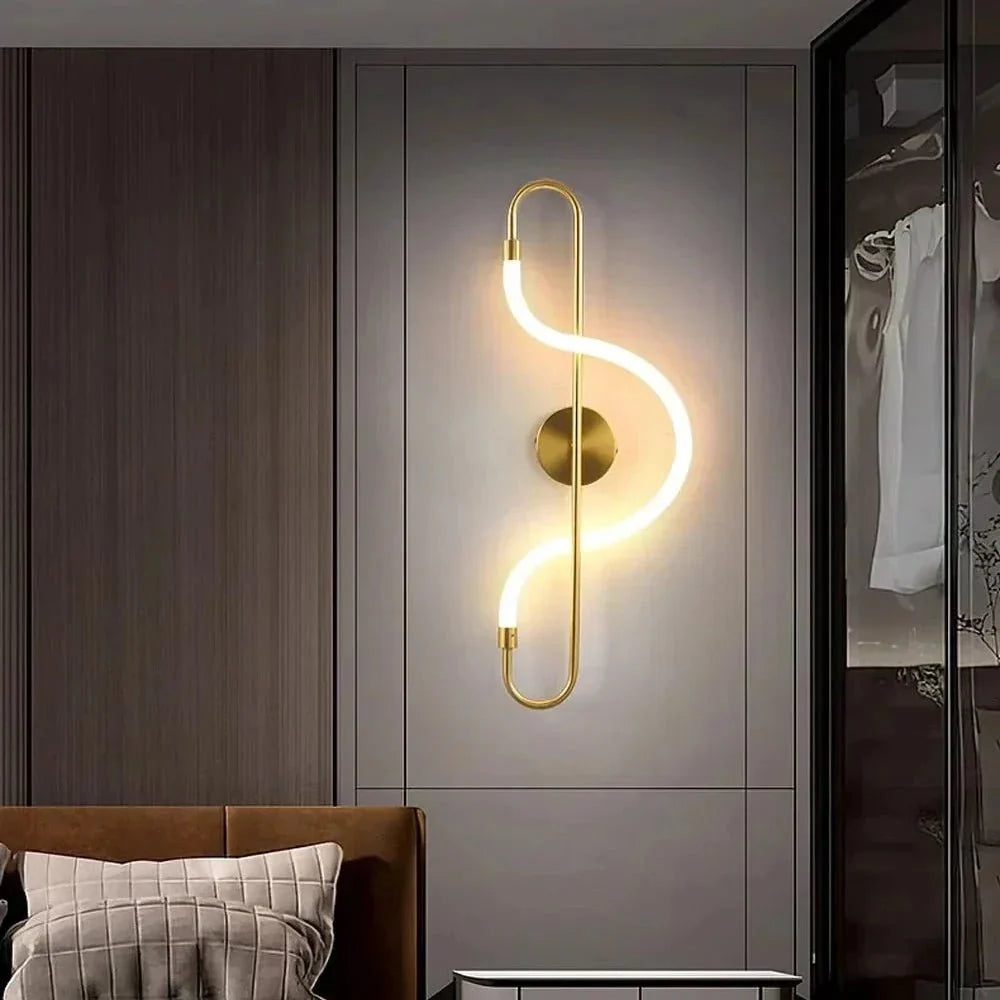 ALUGOLD moderne gouden LED wandlamp