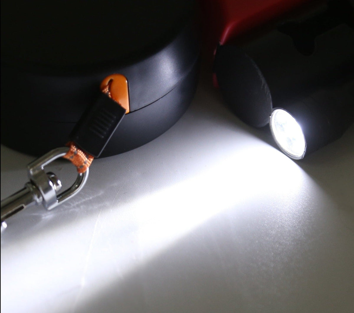 Dubbele Oprolbare Hondenriem met Verlichting