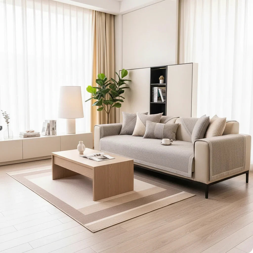 Katoenen Linnen Sofa Overworp Antislip