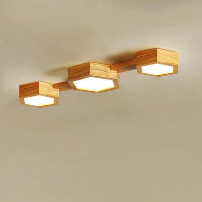 Lumio Japandi houten LED plafondlamp
