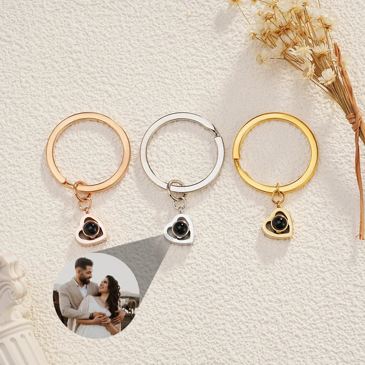 HeartMemoir gepersonaliseerde fotosleutelhanger