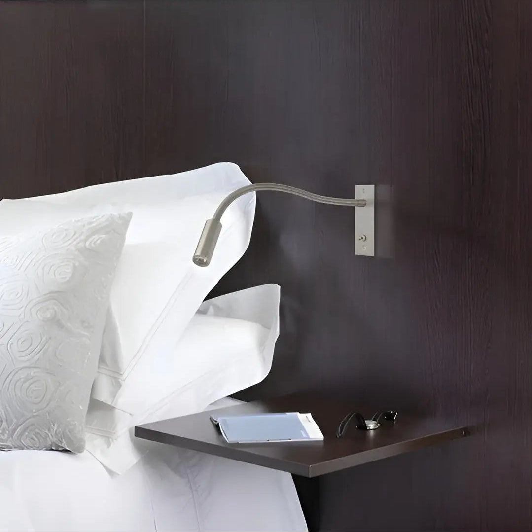 Flexibele wandleeslamp met zwanenhalsarm