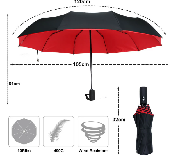 Windbestendige stormparaplu