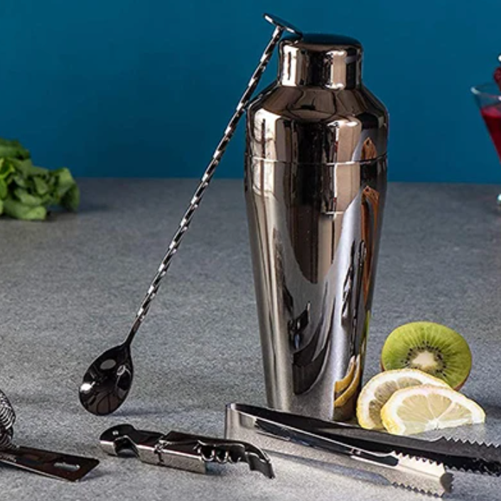 Cocktailset met bamboe standaard
