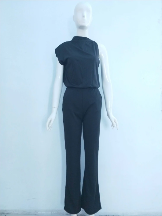 Mira mouwloze jumpsuit met wijde pijpen