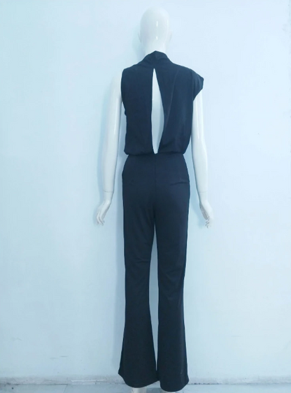 Mira mouwloze jumpsuit met wijde pijpen