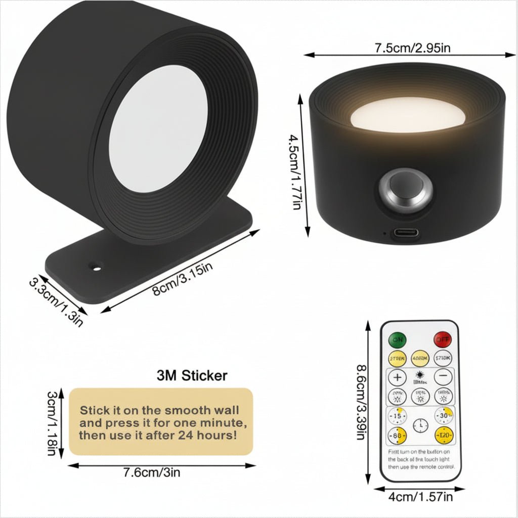 ScandiGlow draadloze wandlamp