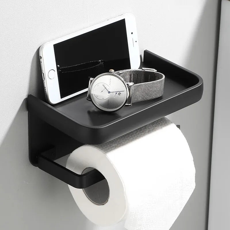 Modern toiletrolhouder met planchet