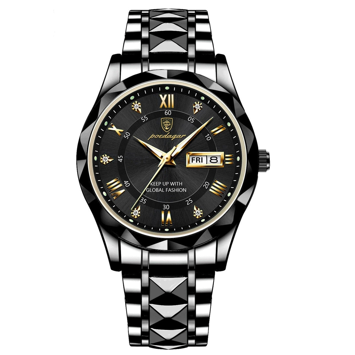 Lichtgevend roestvrijstalen herenhorloge
