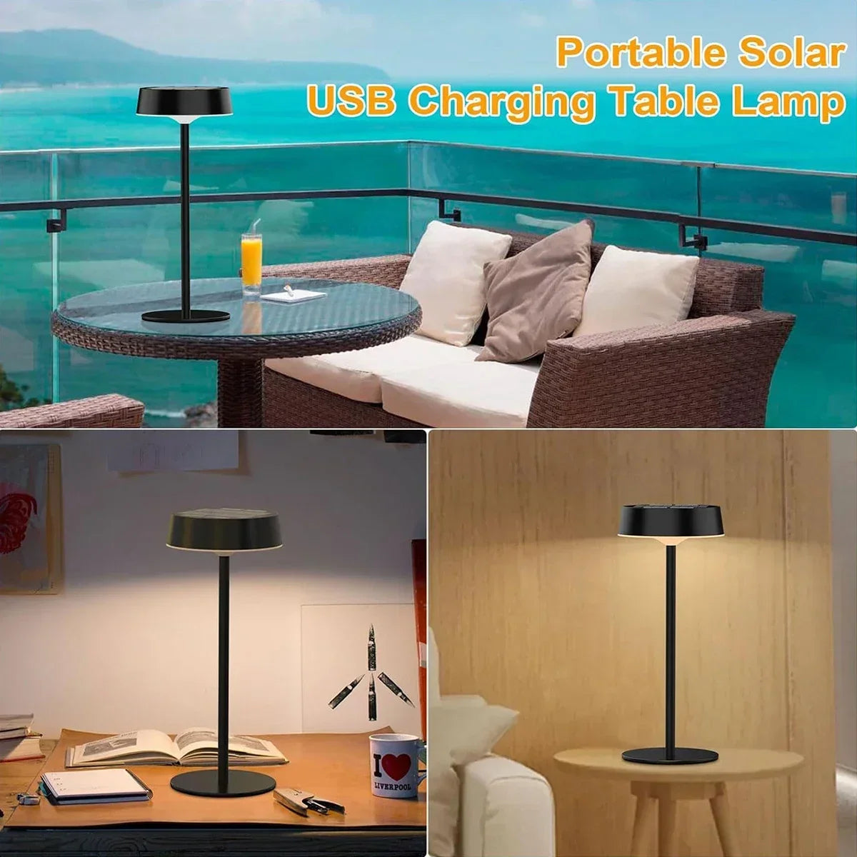 SolarGlow draadloze LED tafellamp