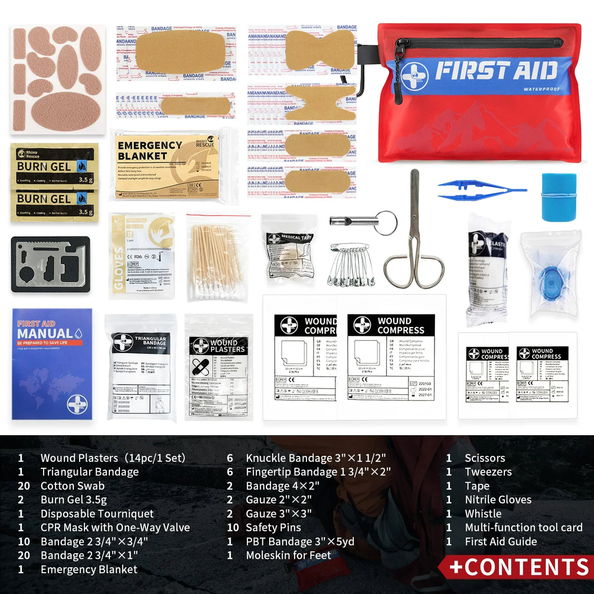TrailGuard ultralichte en waterdichte EHBO-kit