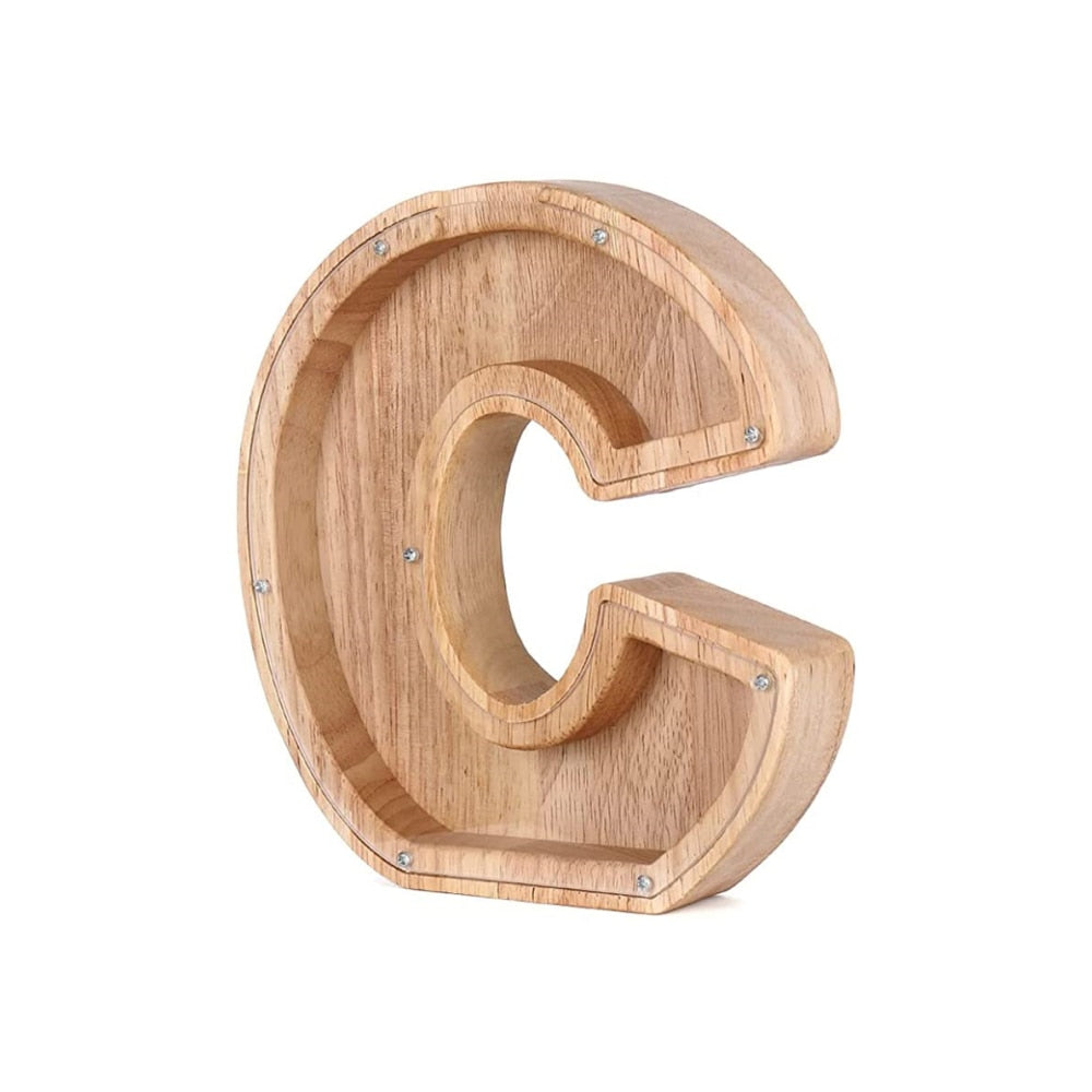 LetterSaver houten alfabet spaarpot