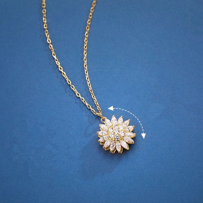 EleganteEssentie draaiende zonnebloem ketting