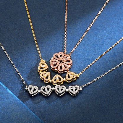 LuxeLiefde magnetische hartvormige klaver ketting