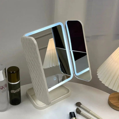 GlamLite driedelige make-upspiegel met ledverlichting