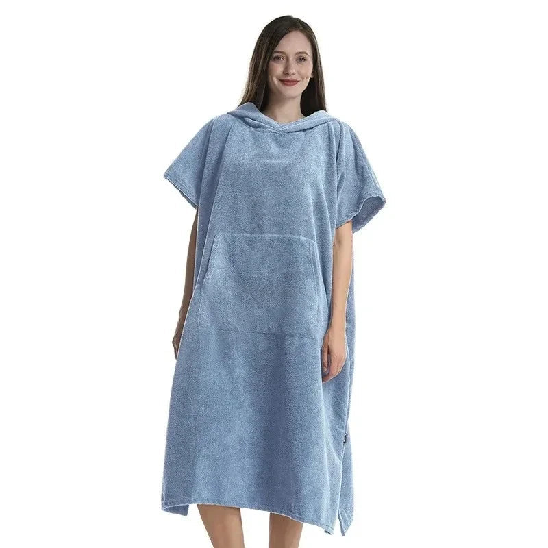 Sneldrogende handdoekponcho met capuchon