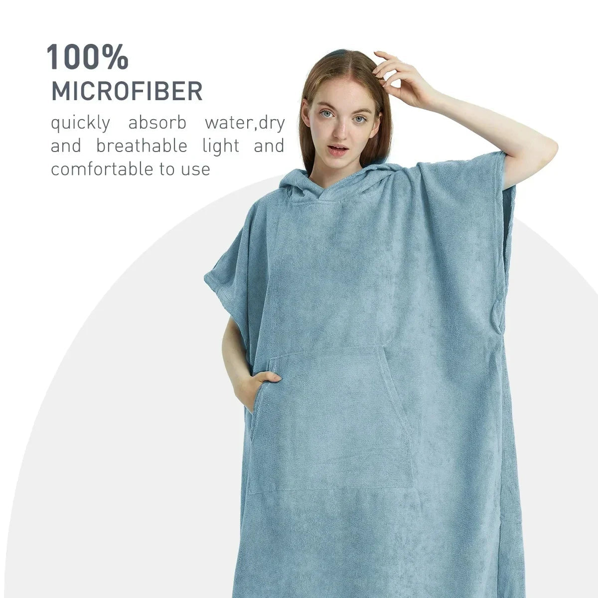 Sneldrogende handdoekponcho met capuchon