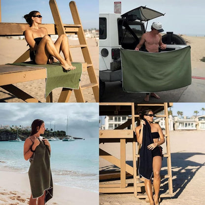 Sneldrogende strandhanddoek met magneetsluiting