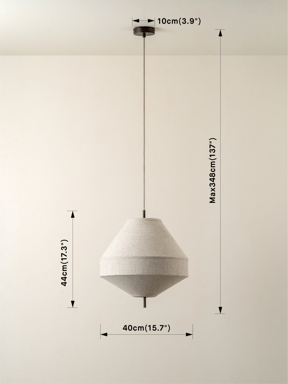 Lumière gelaagde linnen hanglamp