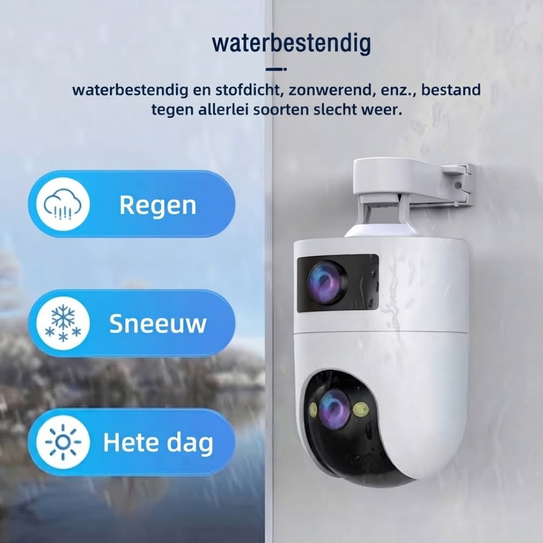 Beveiligingscamera Buiten PTZ Dubbele Lens WiFi