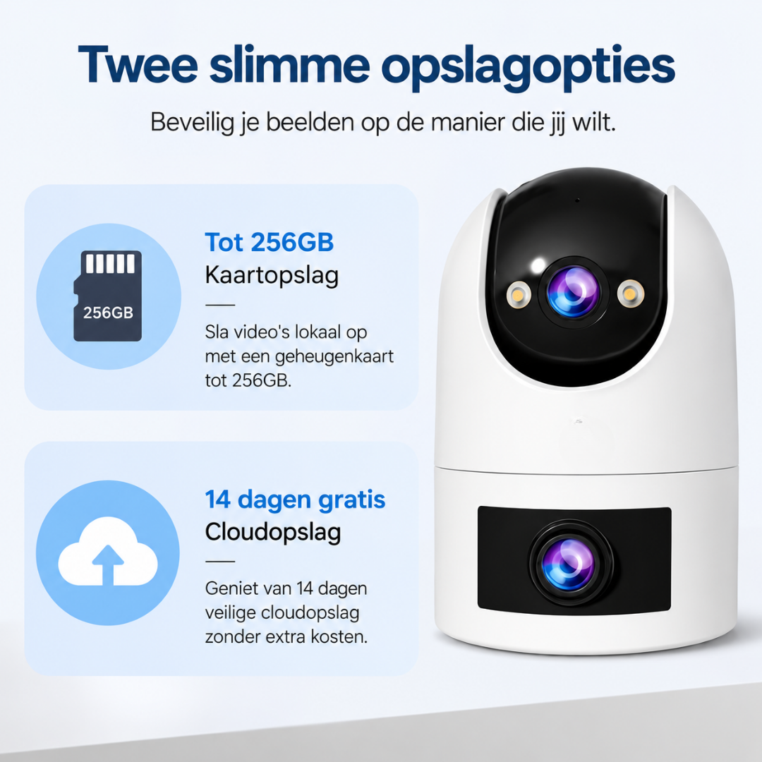 Beveiligingscamera Buiten PTZ Dubbele Lens WiFi