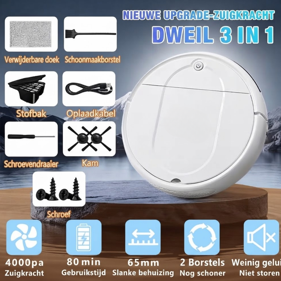 Robotstofzuiger 3-in-1 dweilfunctie
