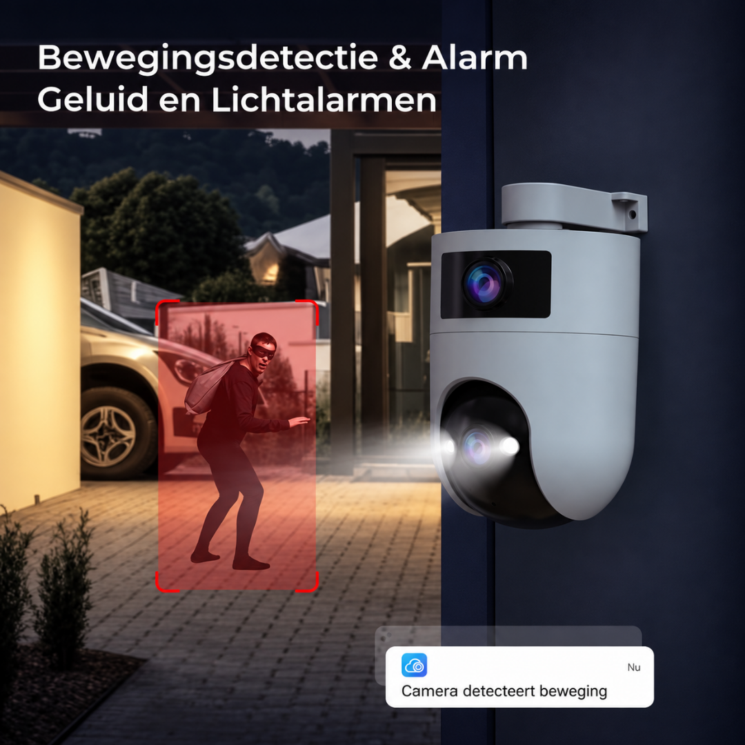 Beveiligingscamera Buiten PTZ Dubbele Lens WiFi