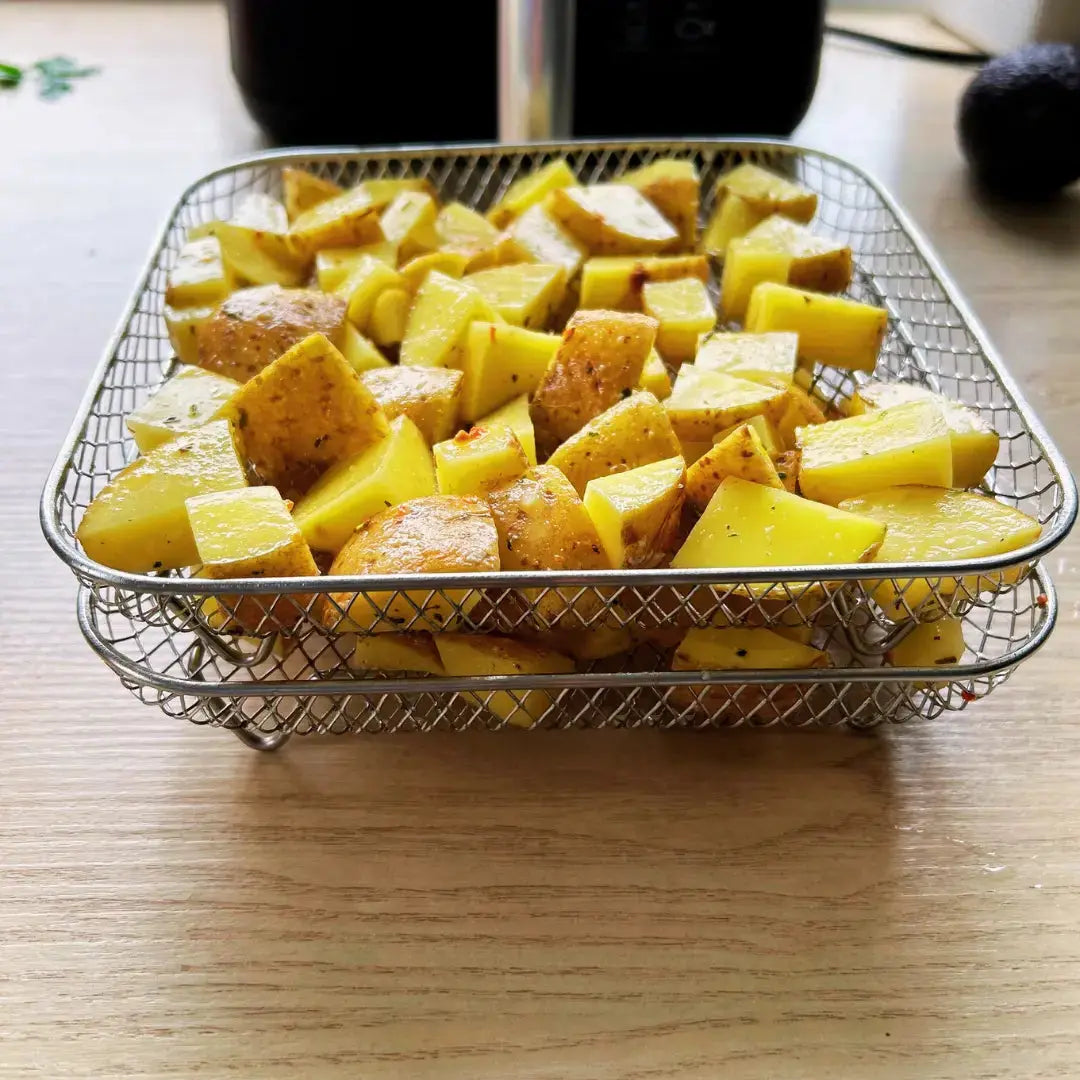 Stapelbare RVS airfryer manden