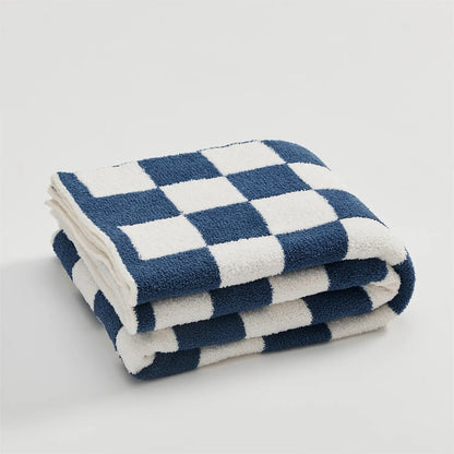 Zachte geruite woondeken plaid