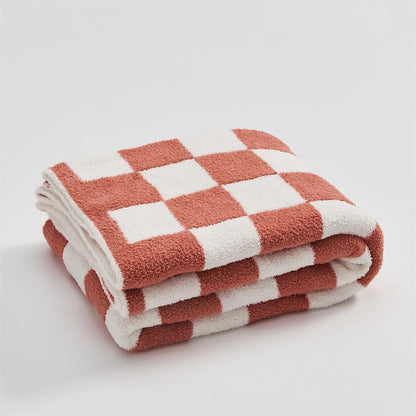 Zachte geruite woondeken plaid