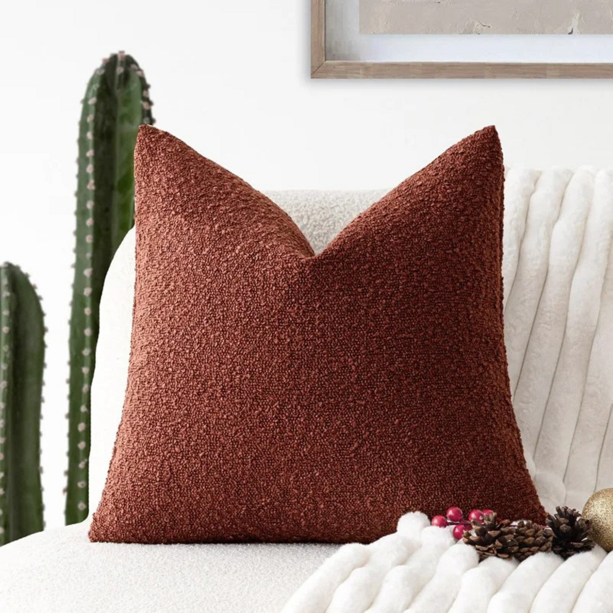 Tulum bouclé kussenhoes