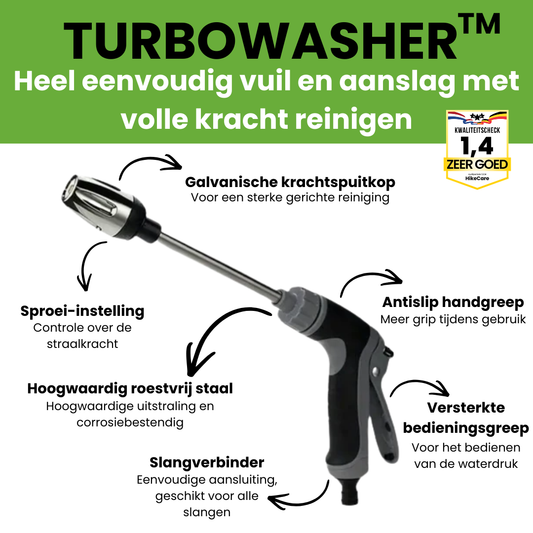 Turbowasher hogedrukspuit voor tuinslang