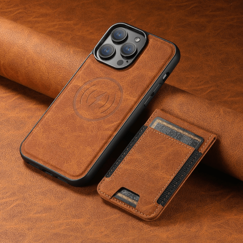 MagVibe leren telefoonhoesje met magnetische standaard