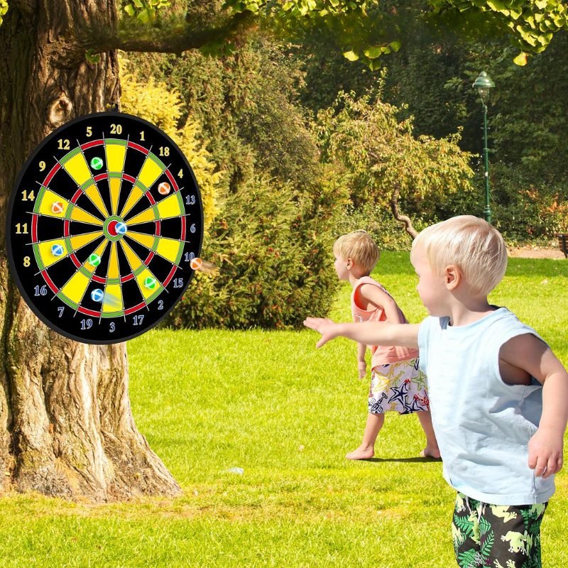 PlayTarget dubbelzijdig dartbord voor kinderen