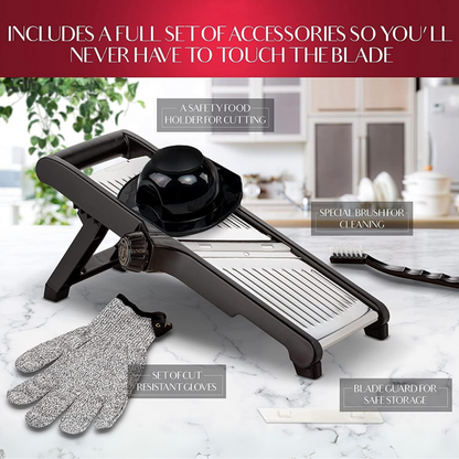 Premium mandoline groentesnijder met snijbestendige handschoenen