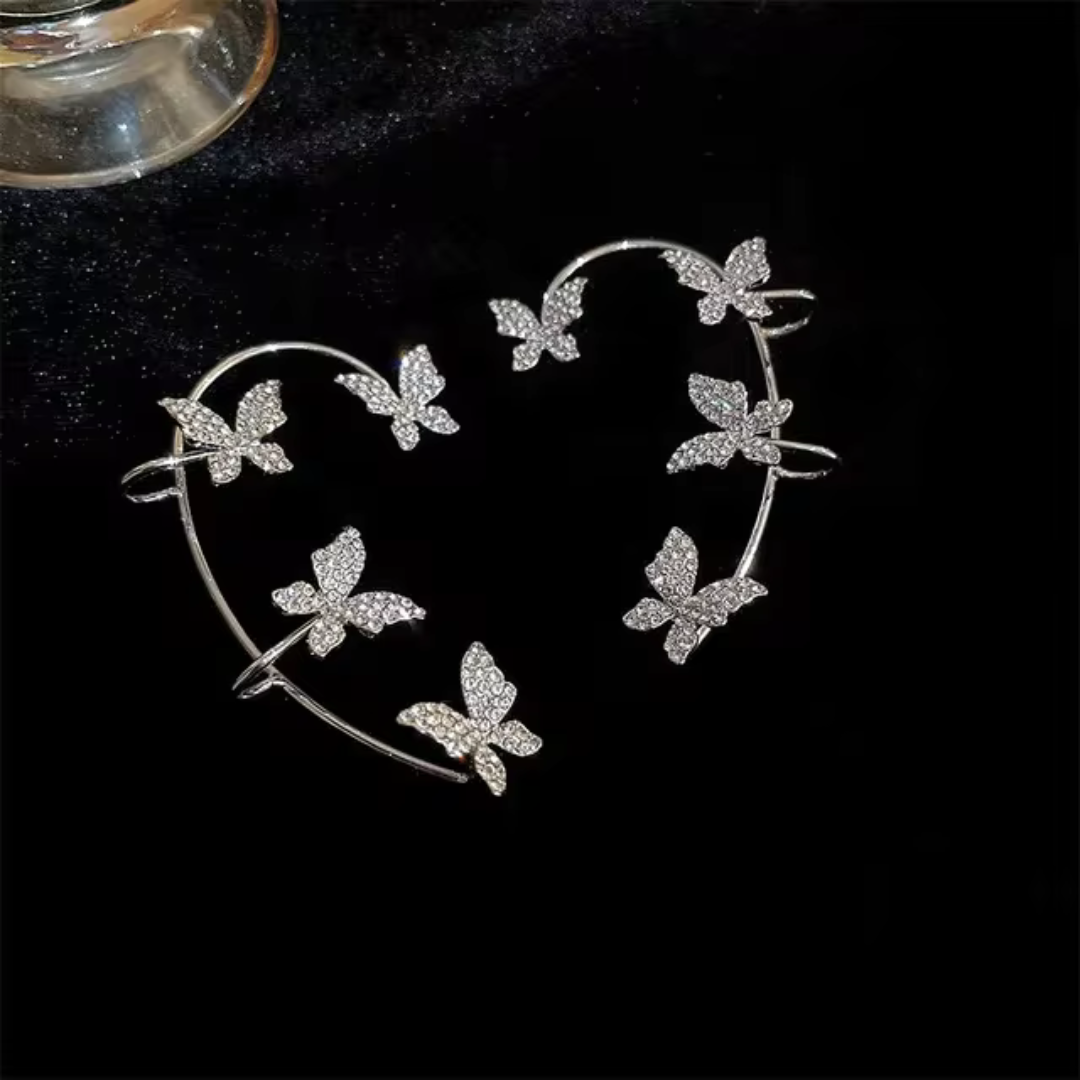 FlutterGleam vlinder clip-on oorbellen