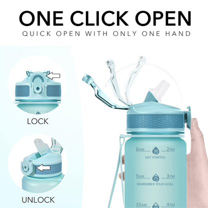 Motivatie 900ml waterfles met rietje