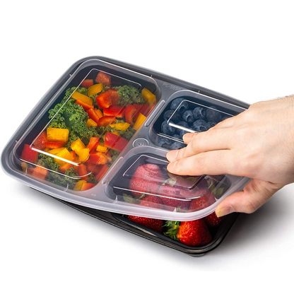 Maaltijd Prep Containers 3-vaks bento boxen